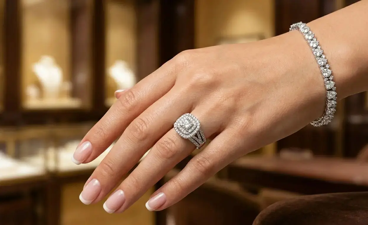 Diamond ring in white gold