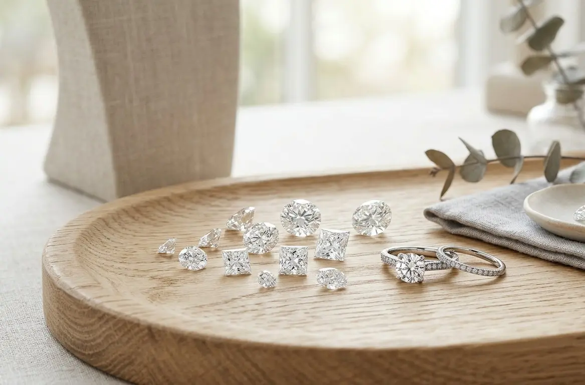 White gold ring with diamonds